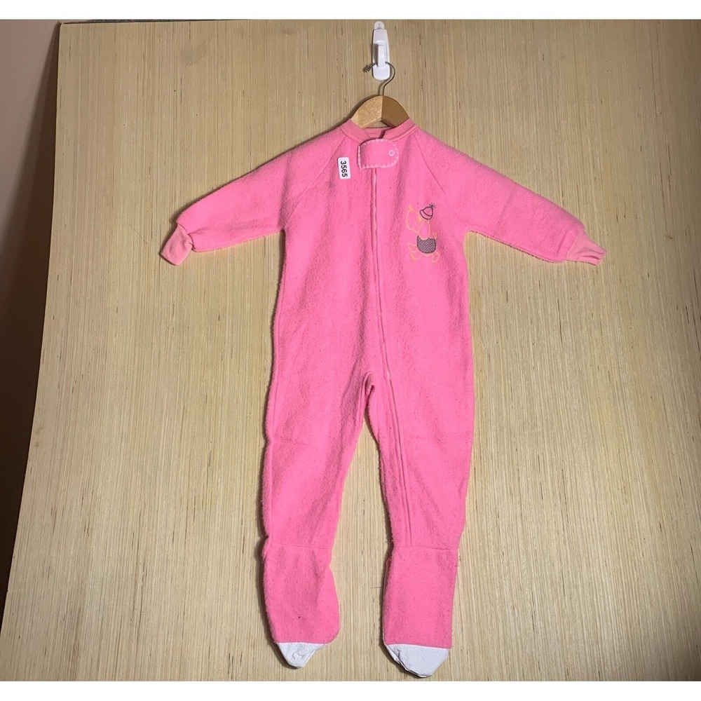 Dr. Denton's Jumpsuit Large Pink Short Sleeve Girl's Full Zip Up  Sleeper 90